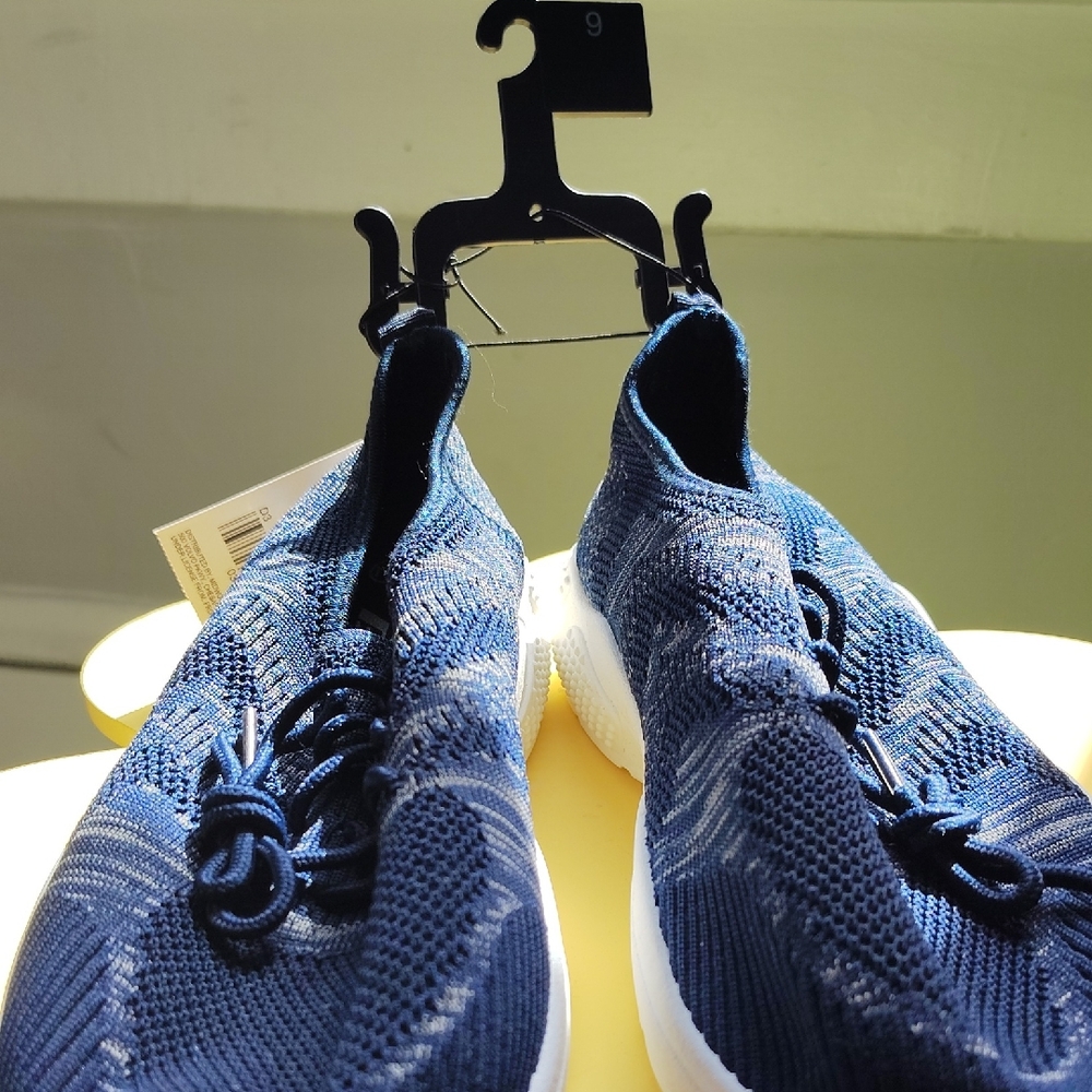 Navy Blue Knit Sneakers